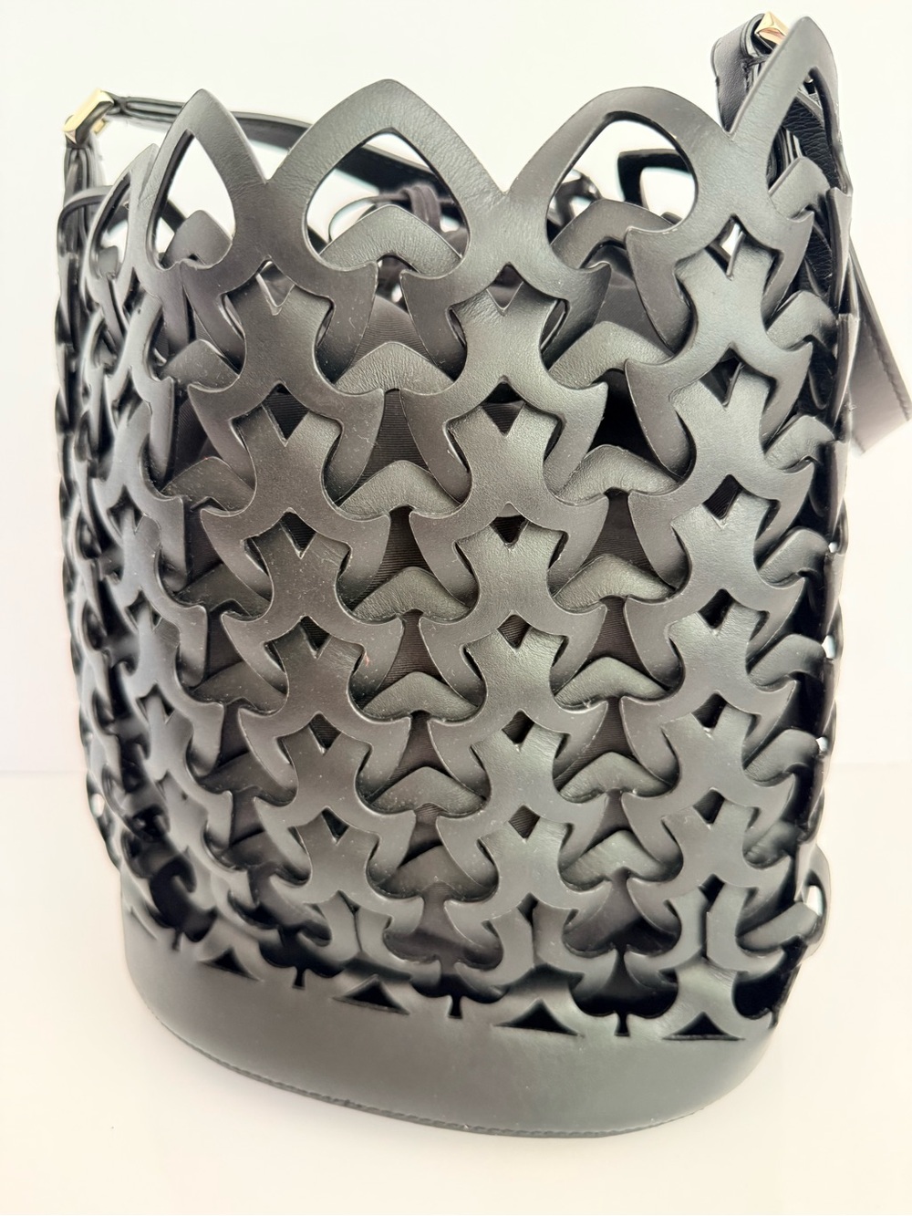 kate spade Black Laser-Cut Leather Bucket Shoulder Bag - Picture 4 of 7